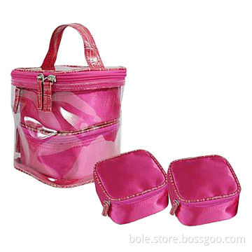 Satin Cosmetic Bag Set, Can be Used for Travel, Customized Size and Logo Welcomed